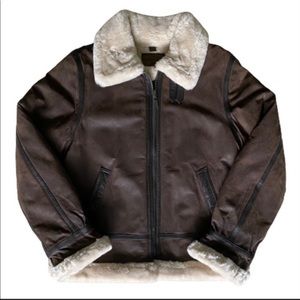 St. John’s. Bay Leather Aviator Fur Jacket